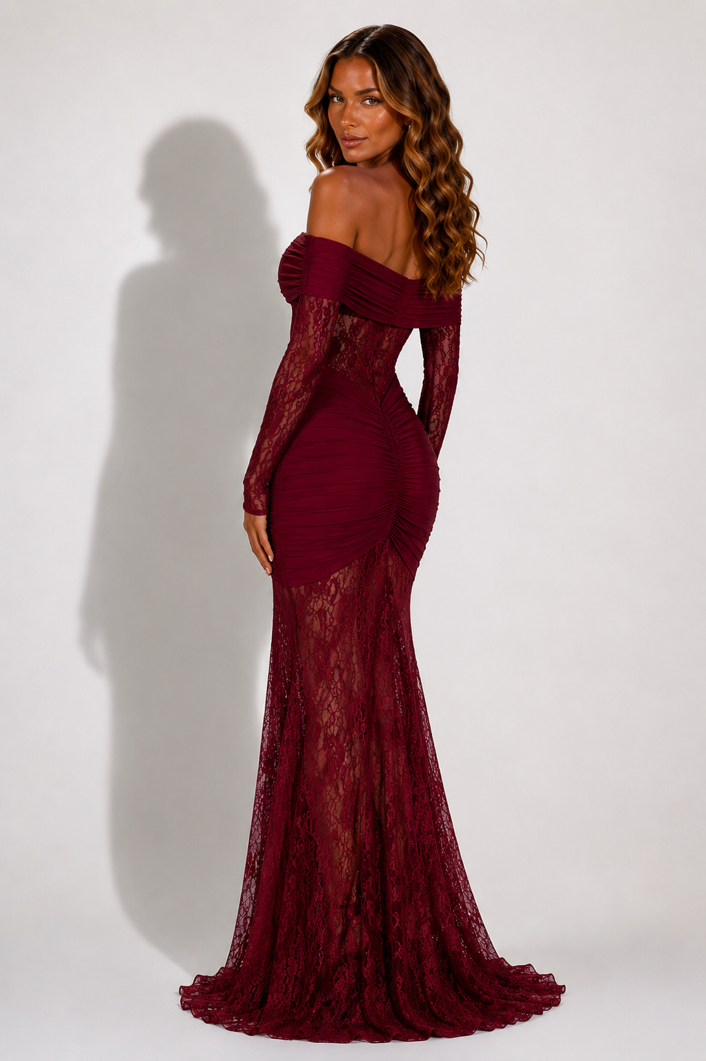 NOVA | Lace Off Shoulder Maxi Dress | Women’s Elegant Evening Dress