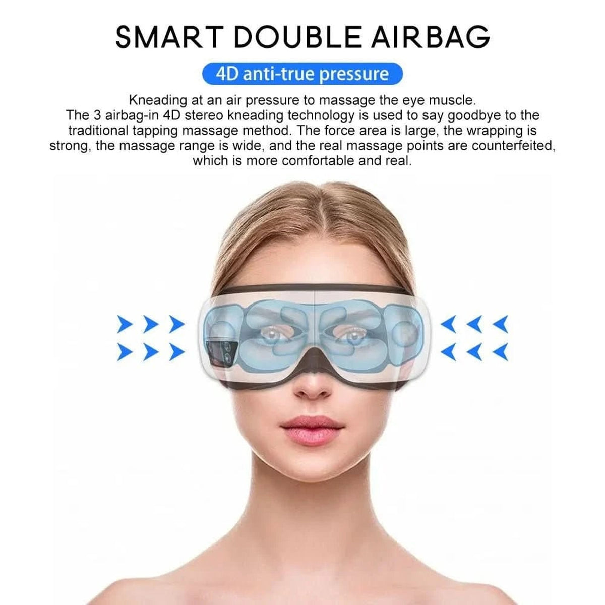 Eyeglow Smart Eye Massager With Heat Air Pressure & Bluetooth Music 180° Foldable Design - Image 3