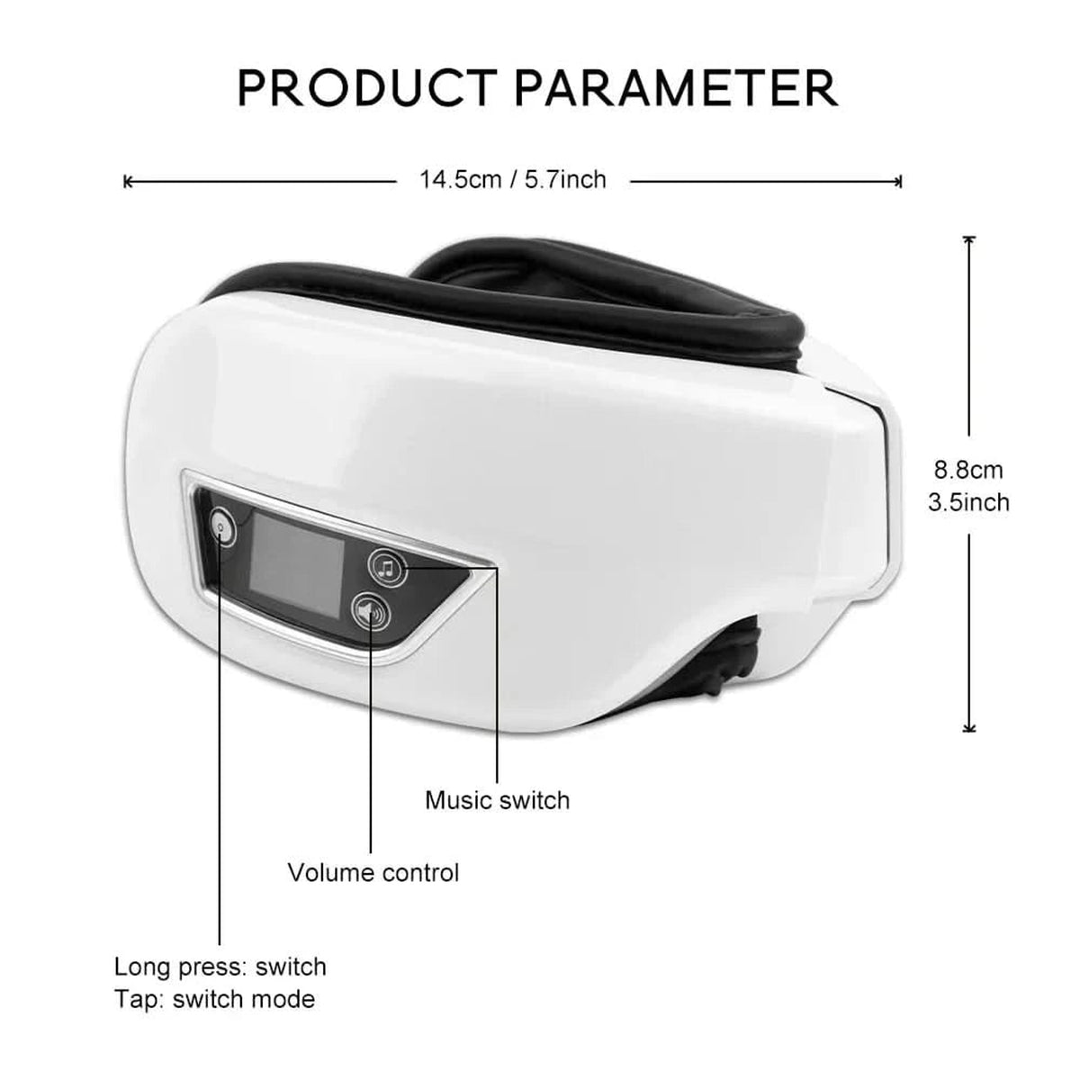 Eyeglow Smart Eye Massager With Heat Air Pressure & Bluetooth Music 180° Foldable Design - Image 5