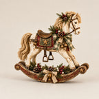 Farrowbrook Hand-Distressed Whitewash Rocking Horse Christmas Tabletop Decor - Image 8