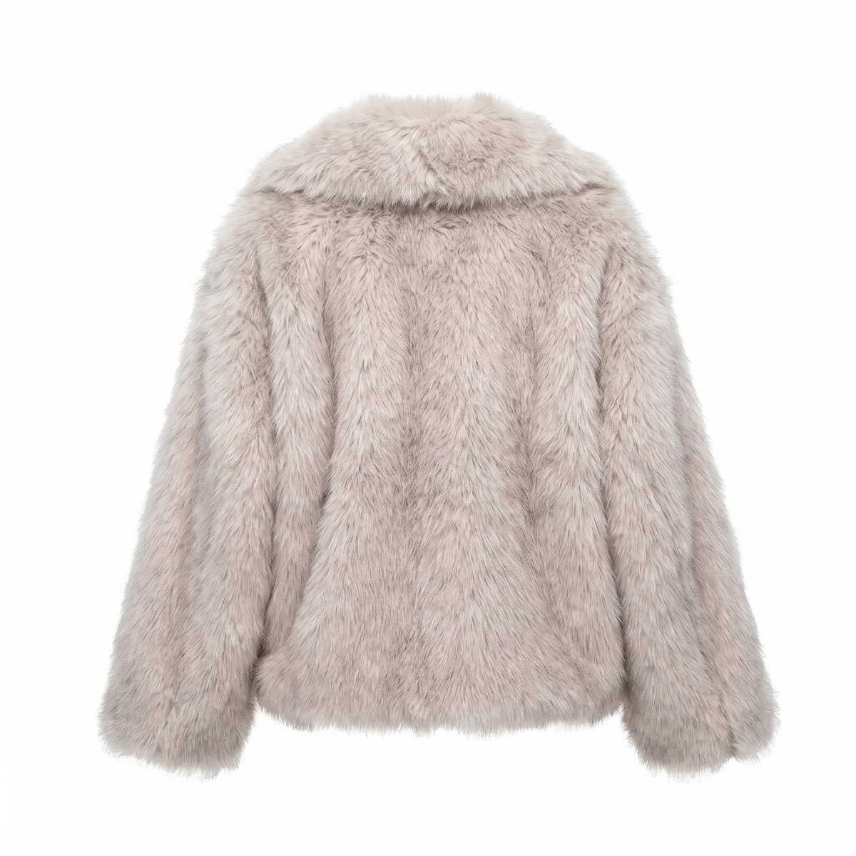 Faux Fur Jacket with Relaxed Oversized Coat and Wide Collar - angle