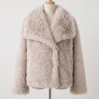Faux Fur Jacket with Relaxed Oversized Coat and Wide Collar - hero