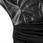 Wrap Dress with Sculpting Bodycon Mini and High Neckline - detail