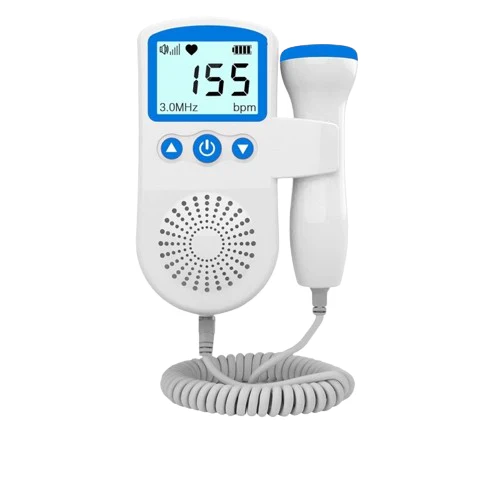 Fetal Doppler Monitor For Home Use With Handheld Probe Built-In Speaker And Backlit Lcd Screen - Image 3
