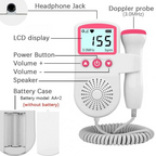 Fetal Doppler Monitor For Home Use With Handheld Probe Built-In Speaker And Backlit Lcd Screen - Image 6