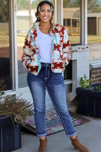 Fleece Jacket with Snap Button Closure and Western Aztec - Image 4