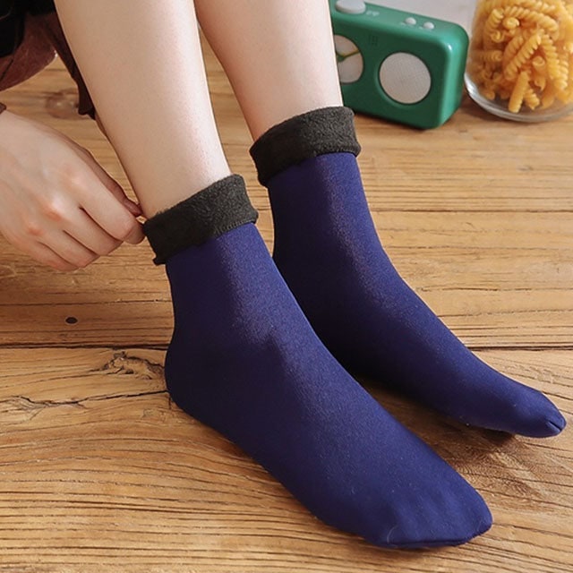 Fleece Thermal Socks with Anti-Slip Sole and Ankle Cut - Image 4