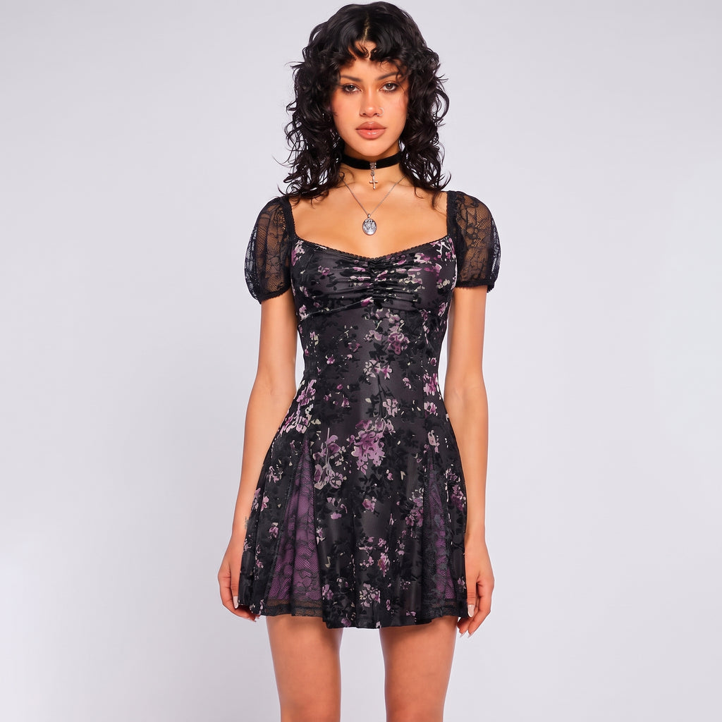 Nikki Obsession with Flattering Mini Dress and Floral Print - hero