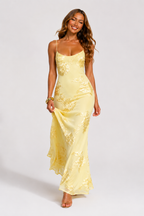 NOVA | Women's Floral Jacquard Maxi Dress | Elegant Evening Gown