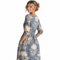 NOVA | Robe midi florale – Col en V manches longues élégante