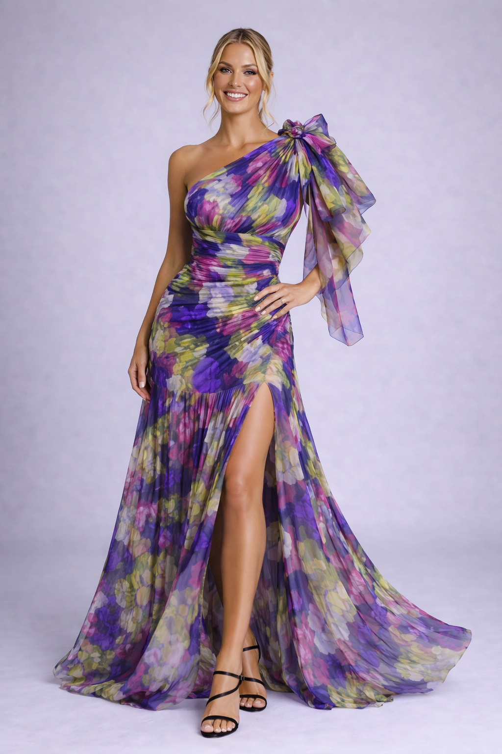 NOVA | Women’s Floral One Shoulder Maxi Dress – Flowy Spring Maxi Dress