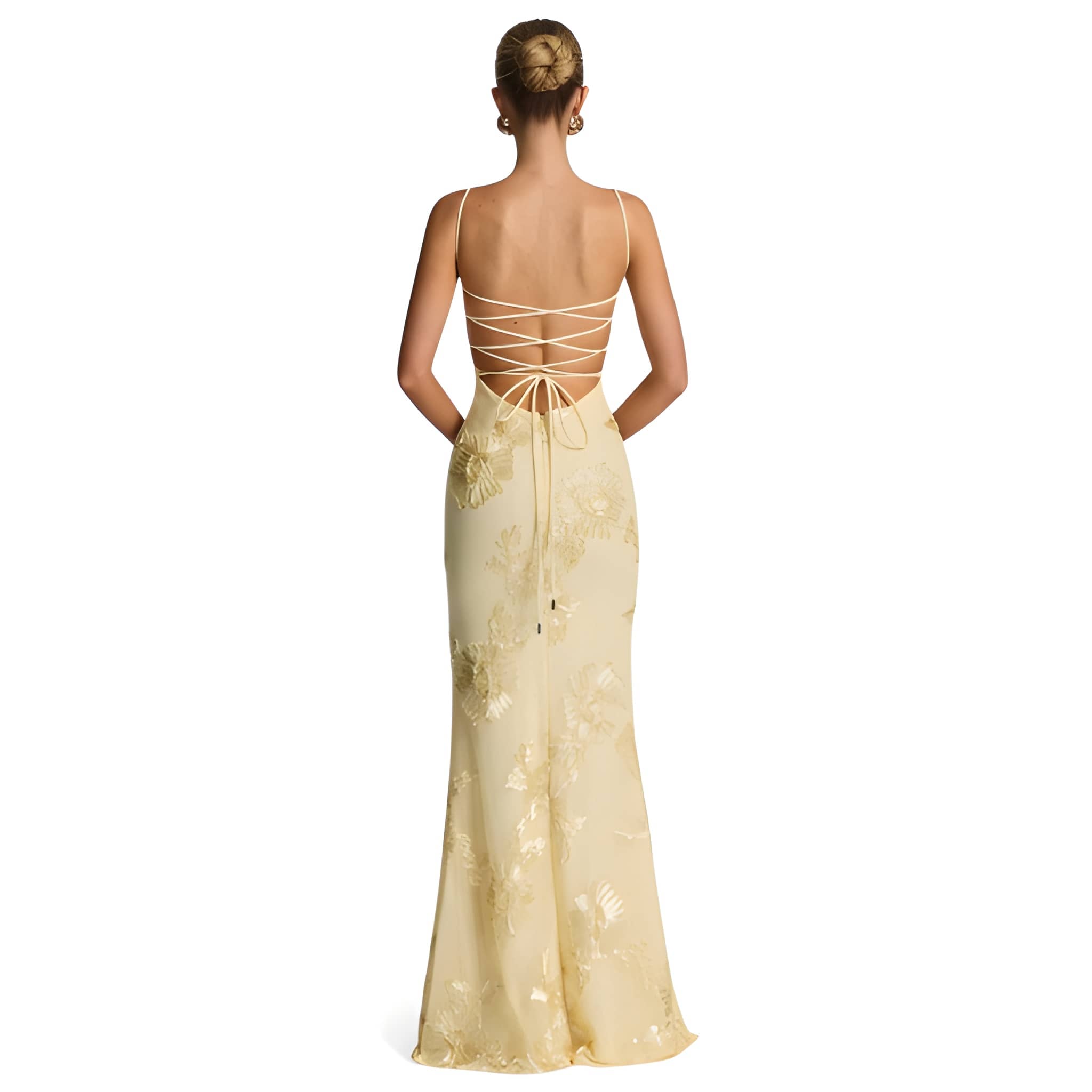 NOVA | Women's Floral Jacquard Maxi Dress | Elegant Corset Evening Gown