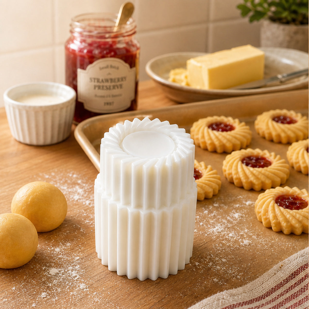 Flutewell -Press Fluted Design Jam Cookie Mould - Image 3