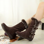 Fur Boot with Waterproof Suede Construction and Round Toe - Image 1