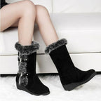 Fur Boot with Waterproof Suede Construction and Round Toe - Image 5