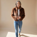 Fur Coat with Cropped Jacket Fit and Zip-Up Front - Image 1
