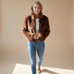 Fur Coat with Cropped Jacket Fit and Zip-Up Front - Image 1