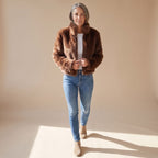 Fur Coat with Cropped Jacket Fit and Zip-Up Front - Image 8