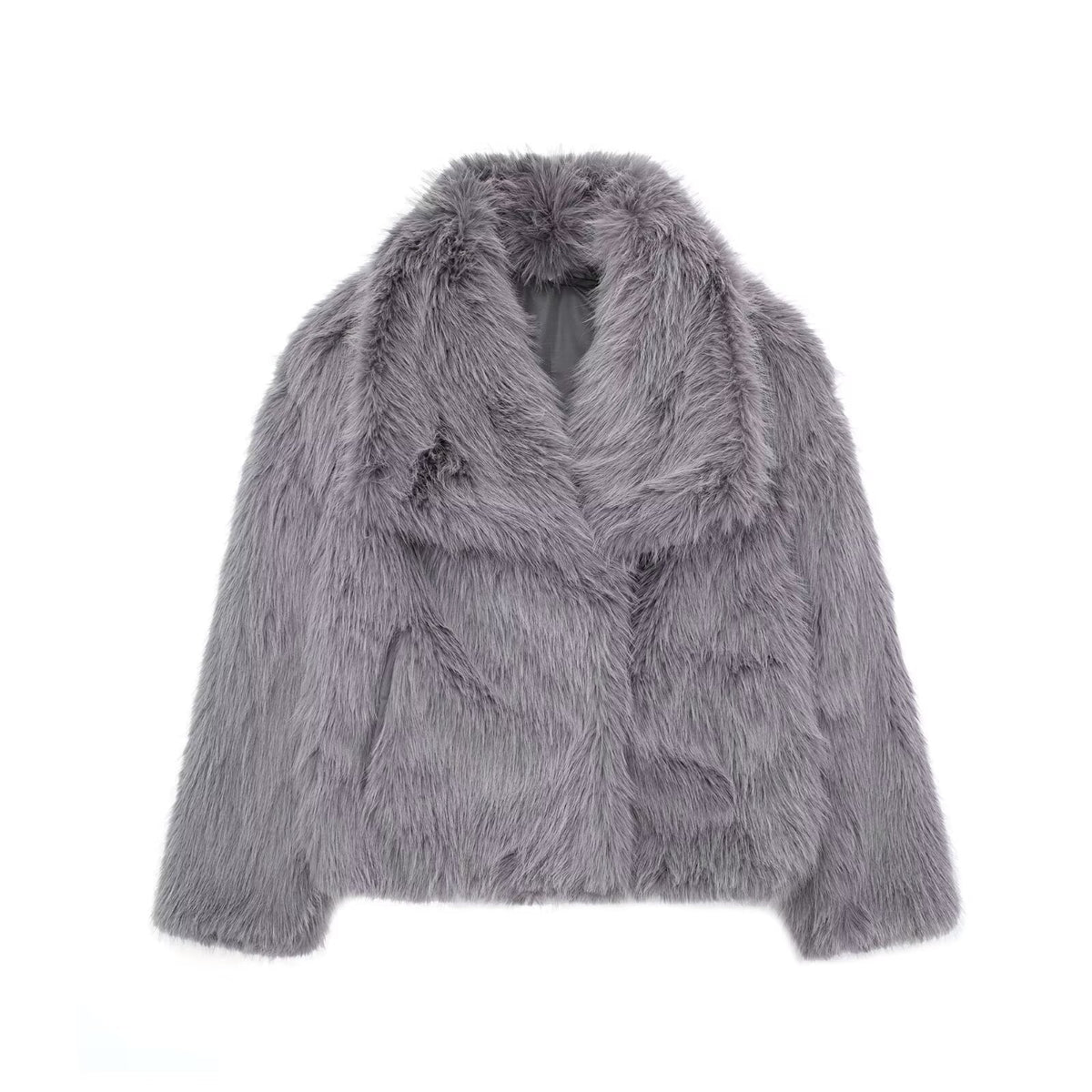 Fur Coat with Warm Short Jacket and Lapel Collar - Image 1