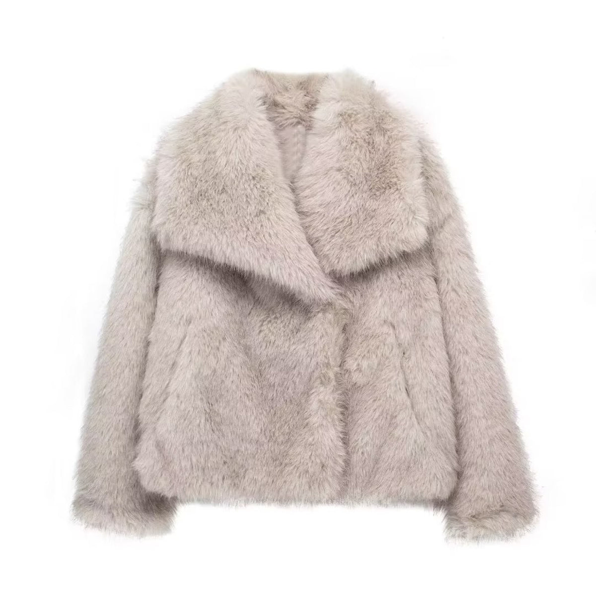 Fur Coat with Warm Short Jacket and Lapel Collar - Image 11