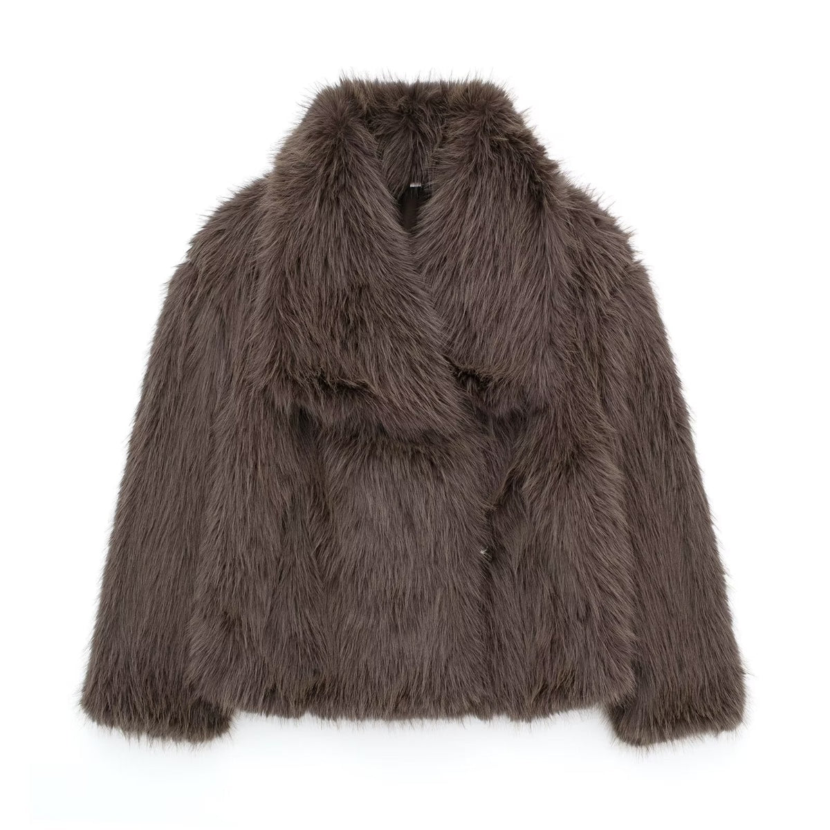 Fur Coat with Warm Short Jacket and Lapel Collar - Image 3