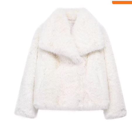 Fur Coat with Warm Short Jacket and Lapel Collar - Image 4