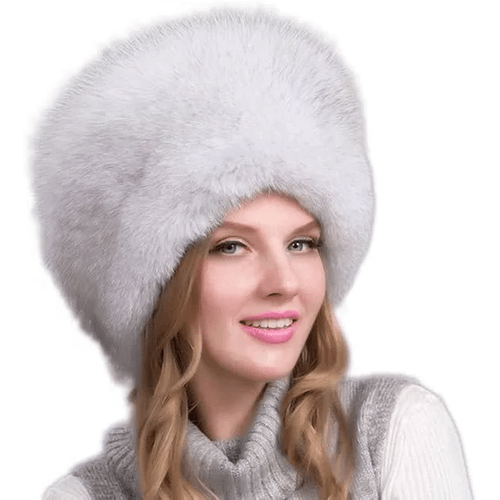 Fur Hat with Warm Ear Flaps and Round Shape - Image 3
