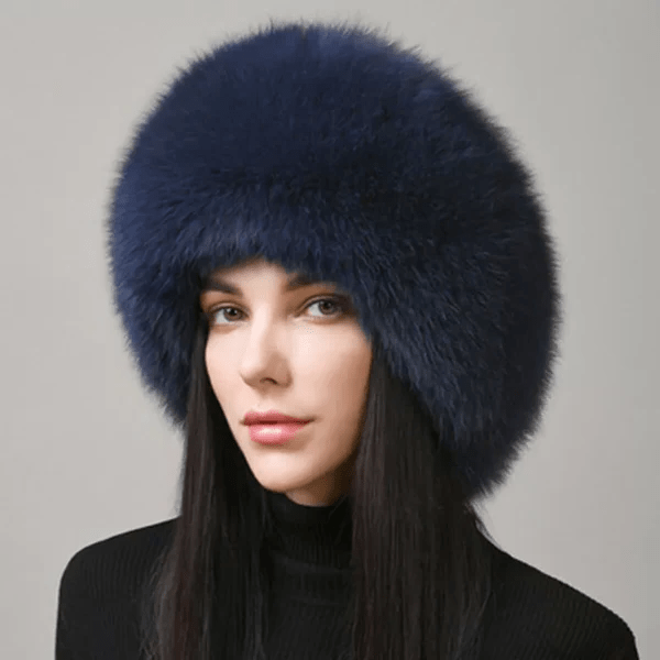 Fur Hat with Warm Ear Flaps and Round Shape - Image 5