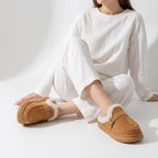 Fur Slippers with Cushioned Sole and Buckle Closure - Image 2