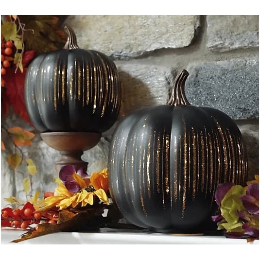 Galaxy Projection Pumpkin With Hand-Blown Venetian Glass Design - Image 3