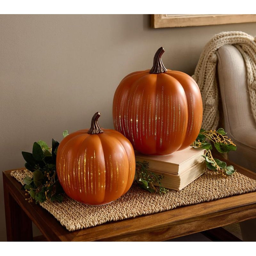 Galaxy Projection Pumpkin With Hand-Blown Venetian Glass Design - Image 2