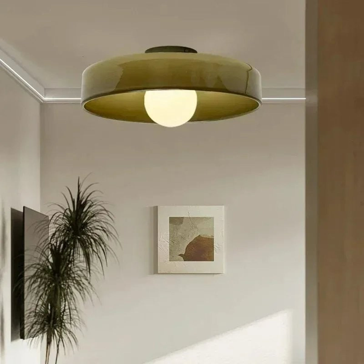 Glass Nordic Design Disc Ceiling Lamp - Image 1