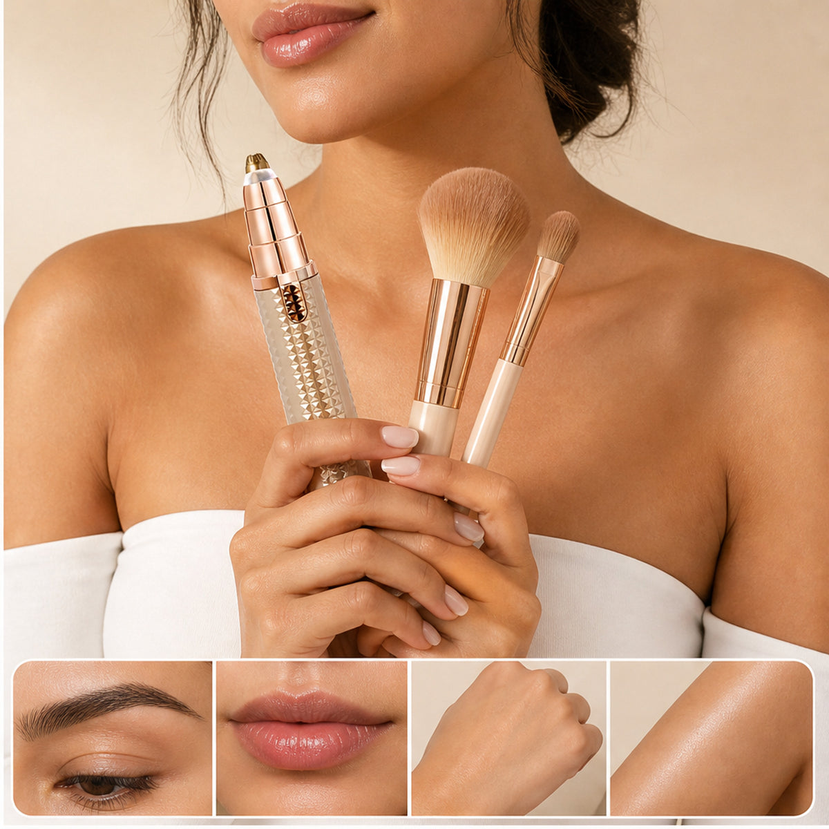 Glidara 3-in-1 Painless Precision Trimmer For Brows Face & Body - Image 3
