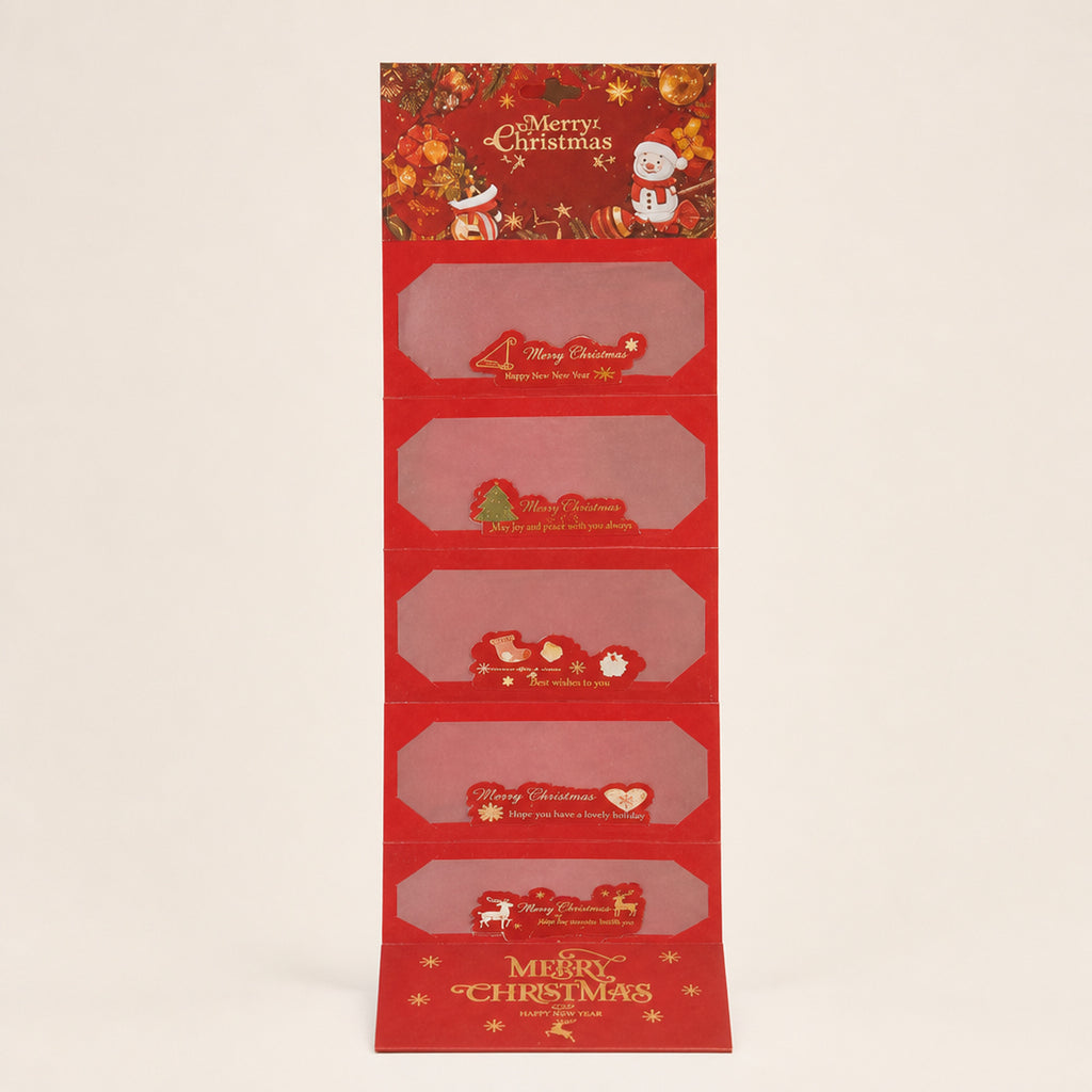 Gold Foil 6-Slot Cascading Christmas Money Envelope - Image 8