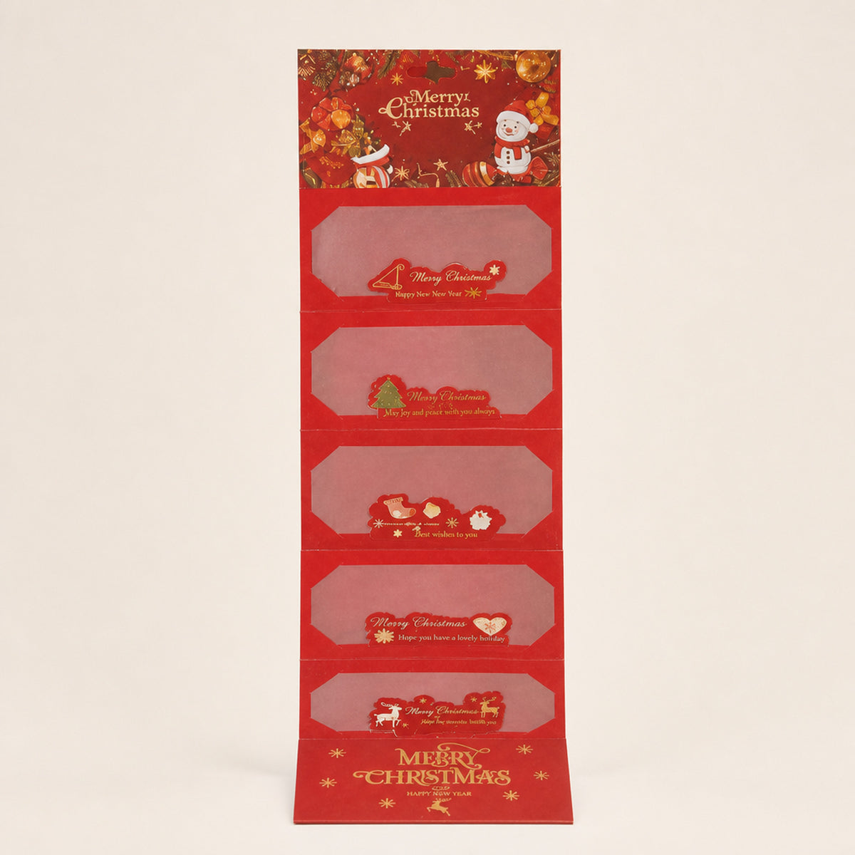 Gold Foil 6-Slot Cascading Christmas Money Envelope - Image 8