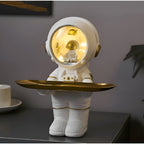 Gray Astronaut Decorative Tray With LED Light And Resin Storage Design - Image 2