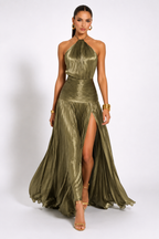 NOVA| Women's Lightweight Polyester Maxi Dress | Elegant Off-Shoulder Summer Gown