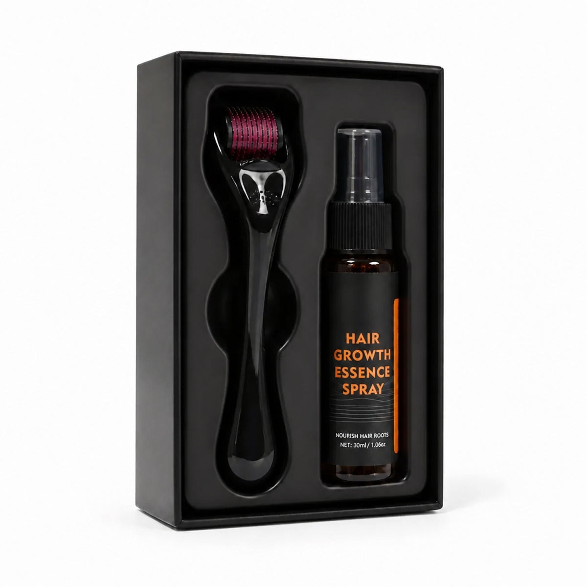 Hair Growth Set With Derma Microneedle Roller & 30ml Nourishing Essence - Image 1