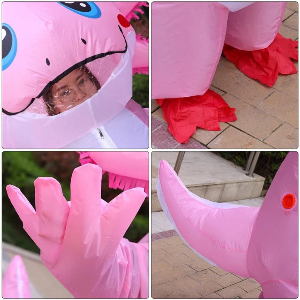 Halloween Costume Inflatable Axolotl With Battery-Operated Fan And Full-Body Design - Image 6