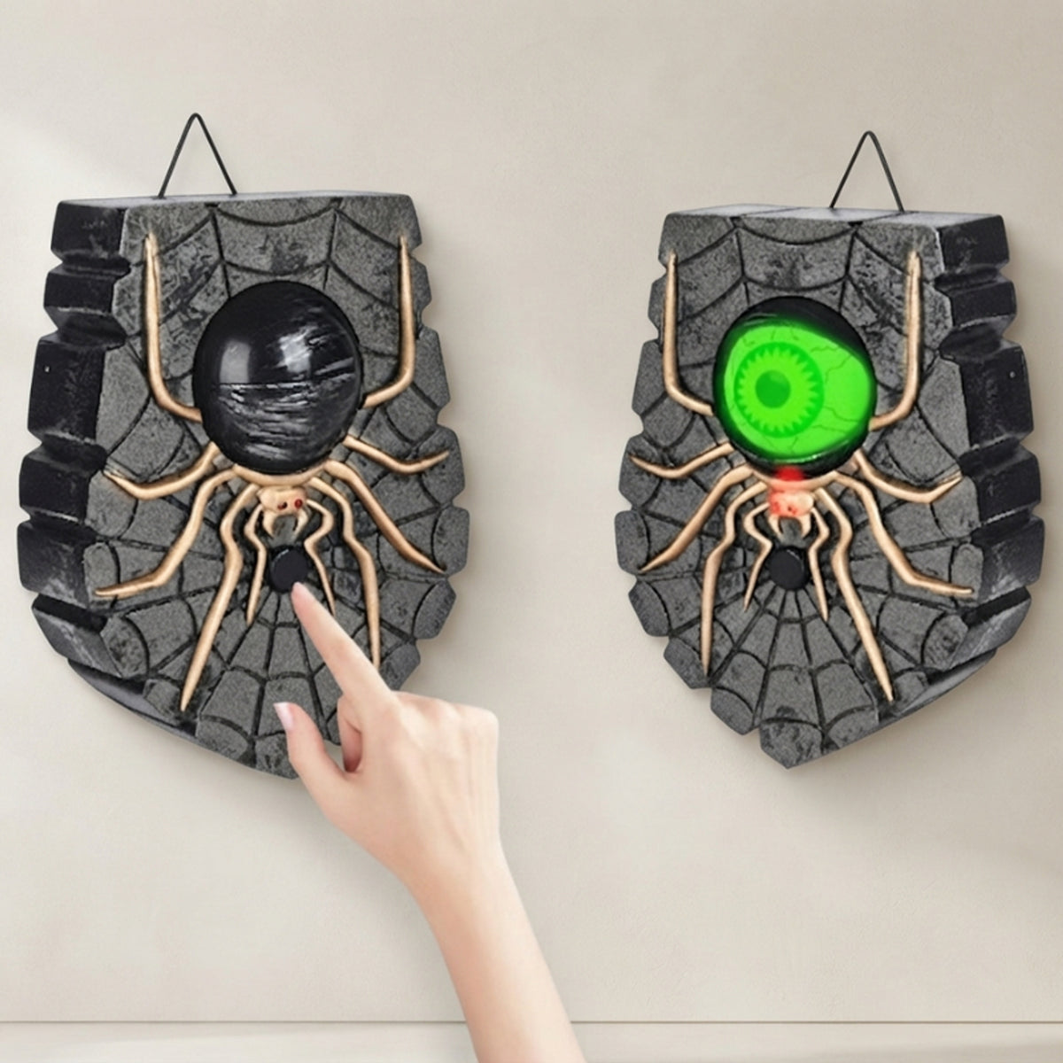 Halloween Decoration Wireless Battery Powered Halloween Doorbell With One Eyed Spider Design And Illuminated Blinking Eye - Image 2