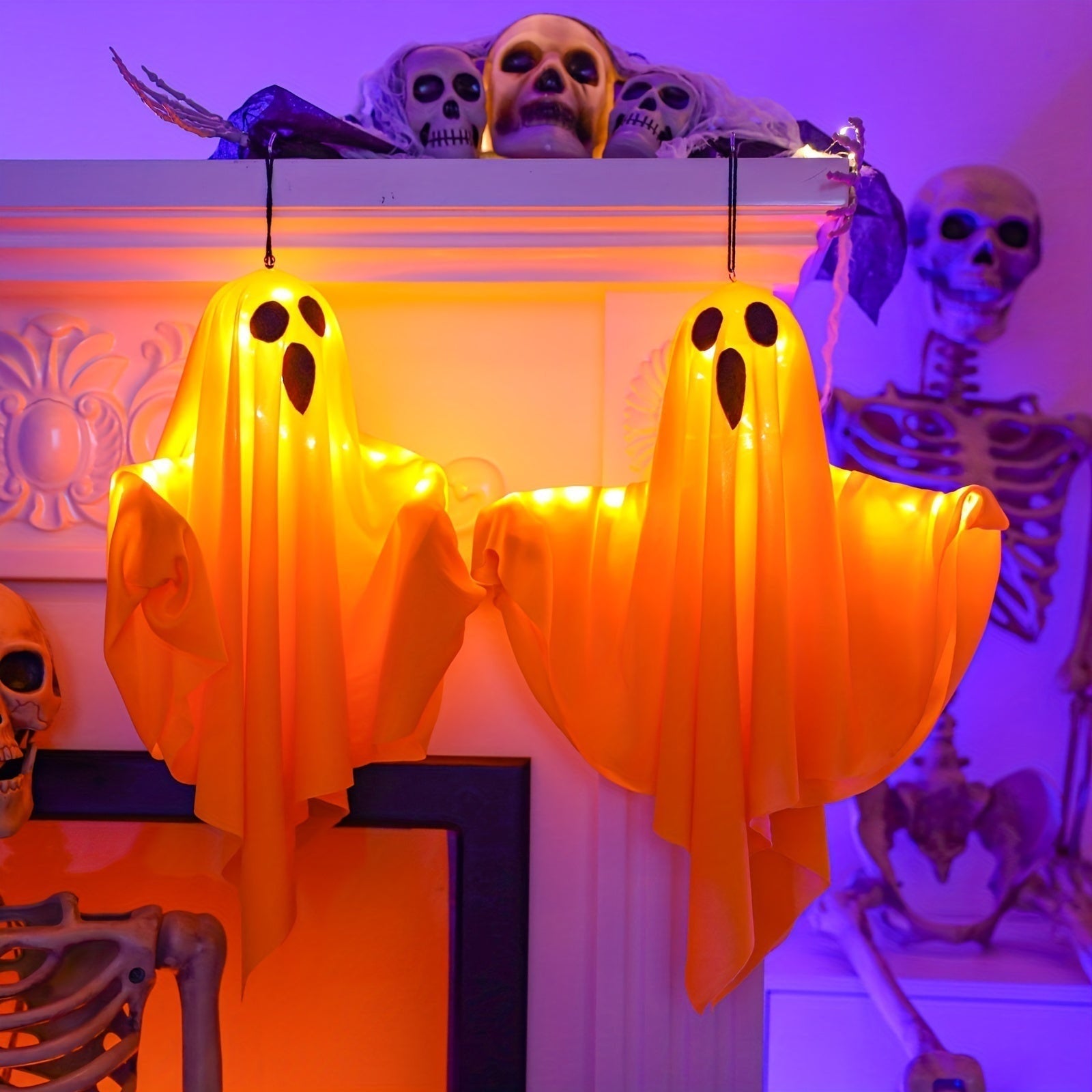 Halloween Decorations Halloween Ghost Light Decoration With Glowing Fabric Design Eye-Catching Halloween Lights Simple To Use No Remote Required - Image 5
