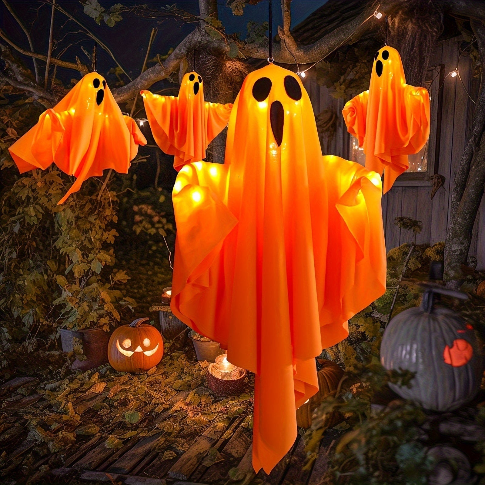Halloween Decorations Halloween Ghost Light Decoration With Glowing Fabric Design Eye-Catching Halloween Lights Simple To Use No Remote Required - Image 6