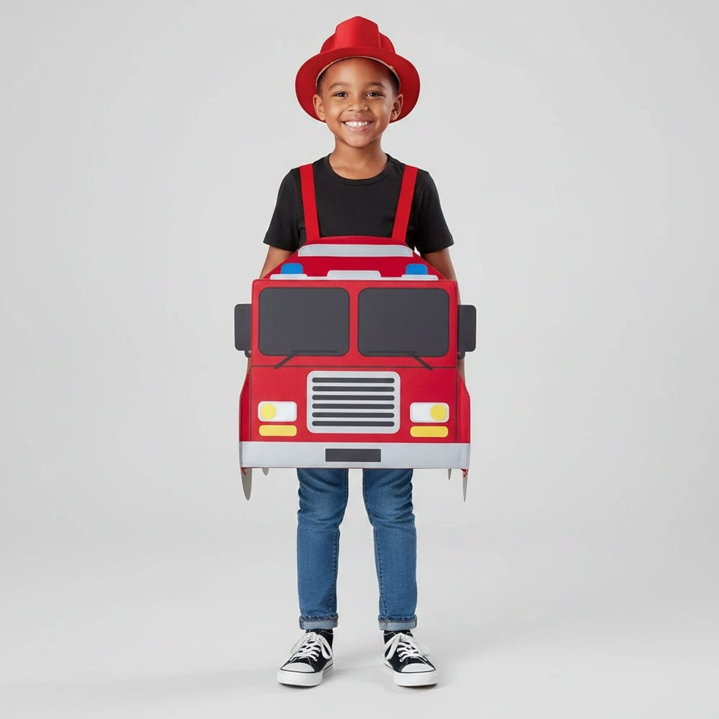 Halloween Firefighter Costume For Boys With Fire Chief Badge And Reflective Stripes - Image 6