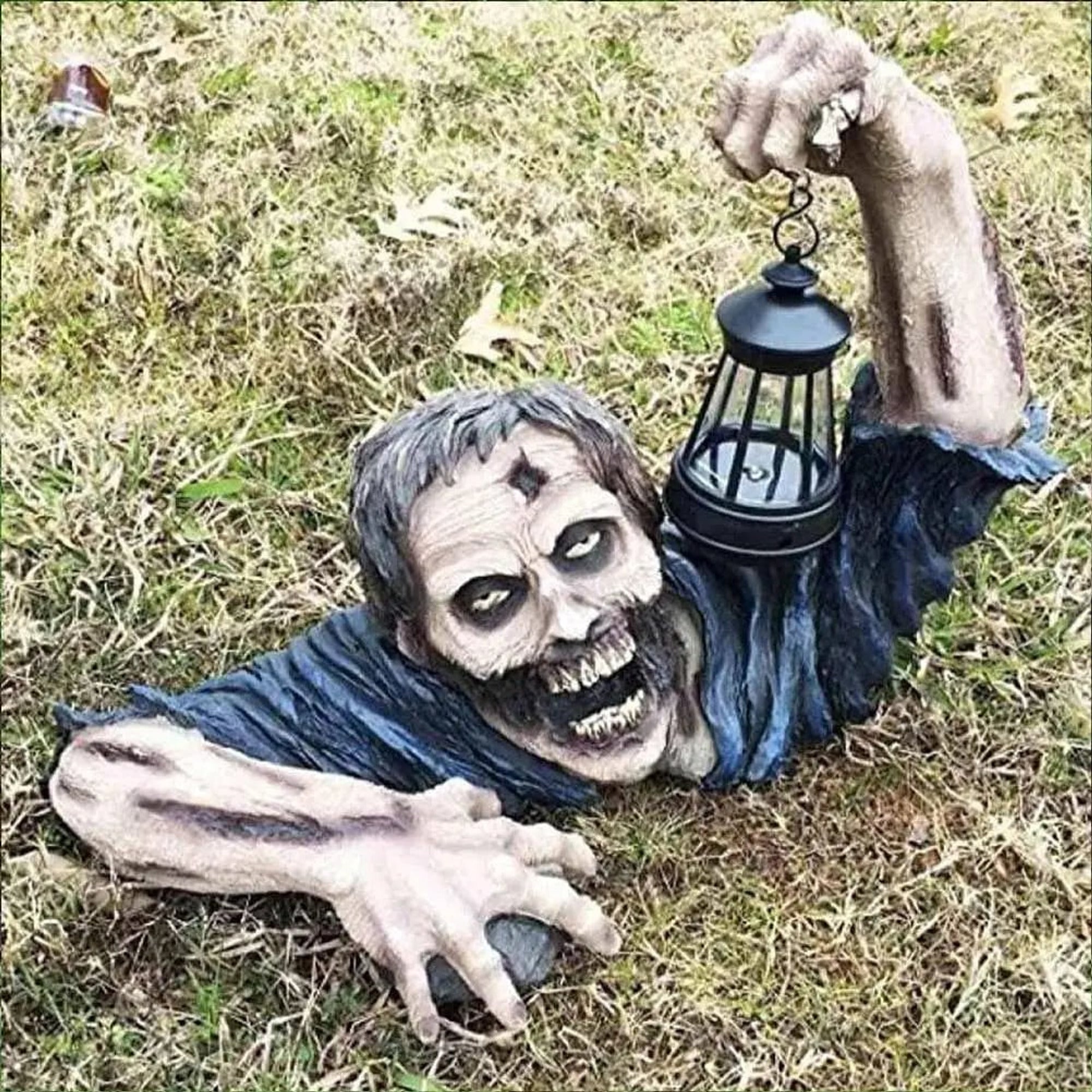 Halloween Garden Decoration Zombie Statue With Integrated LED Light For Outdoor Decor - Image 2