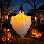 Halloween Ghost Decoration Hanging Fabric White Black - Image 1