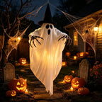 Halloween Ghost Decoration Hanging Fabric White Black - Image 4