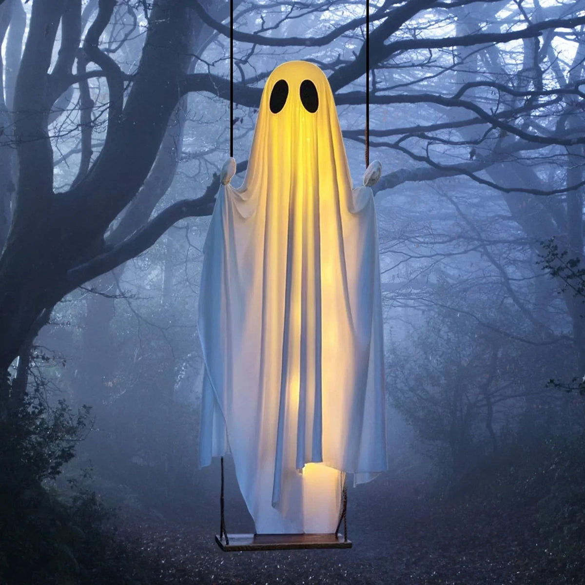 Halloween Ghost Decoration Hanging Light With LED String For Seasonal Porch Decor - Image 2