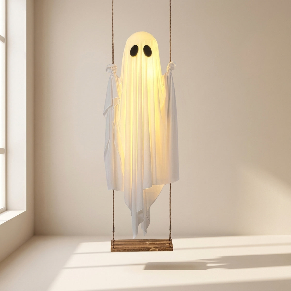 Halloween Ghost Decoration Hanging Light With LED String For Seasonal Porch Decor - Image 1