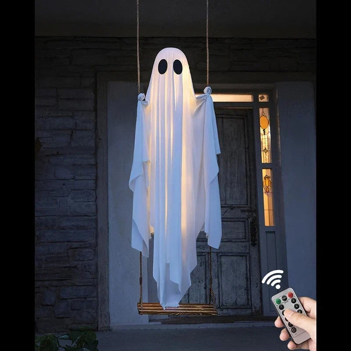 Halloween Ghost Decoration Hanging Light With LED String For Seasonal Porch Decor - Image 3