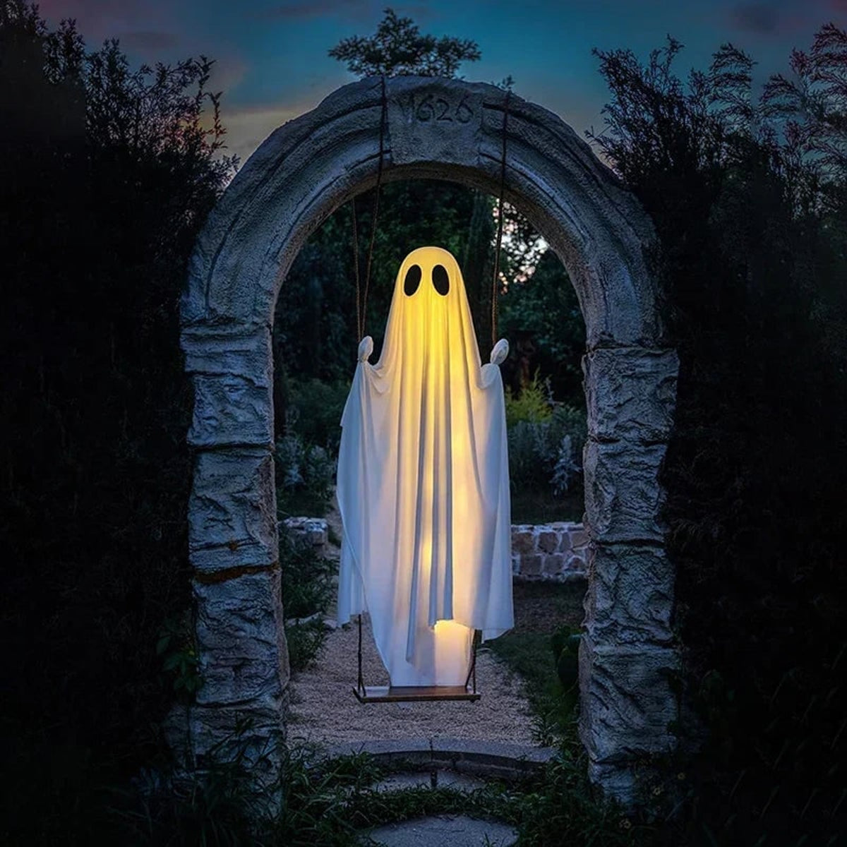 Halloween Ghost Decoration Hanging Light With LED String For Seasonal Porch Decor - Image 5